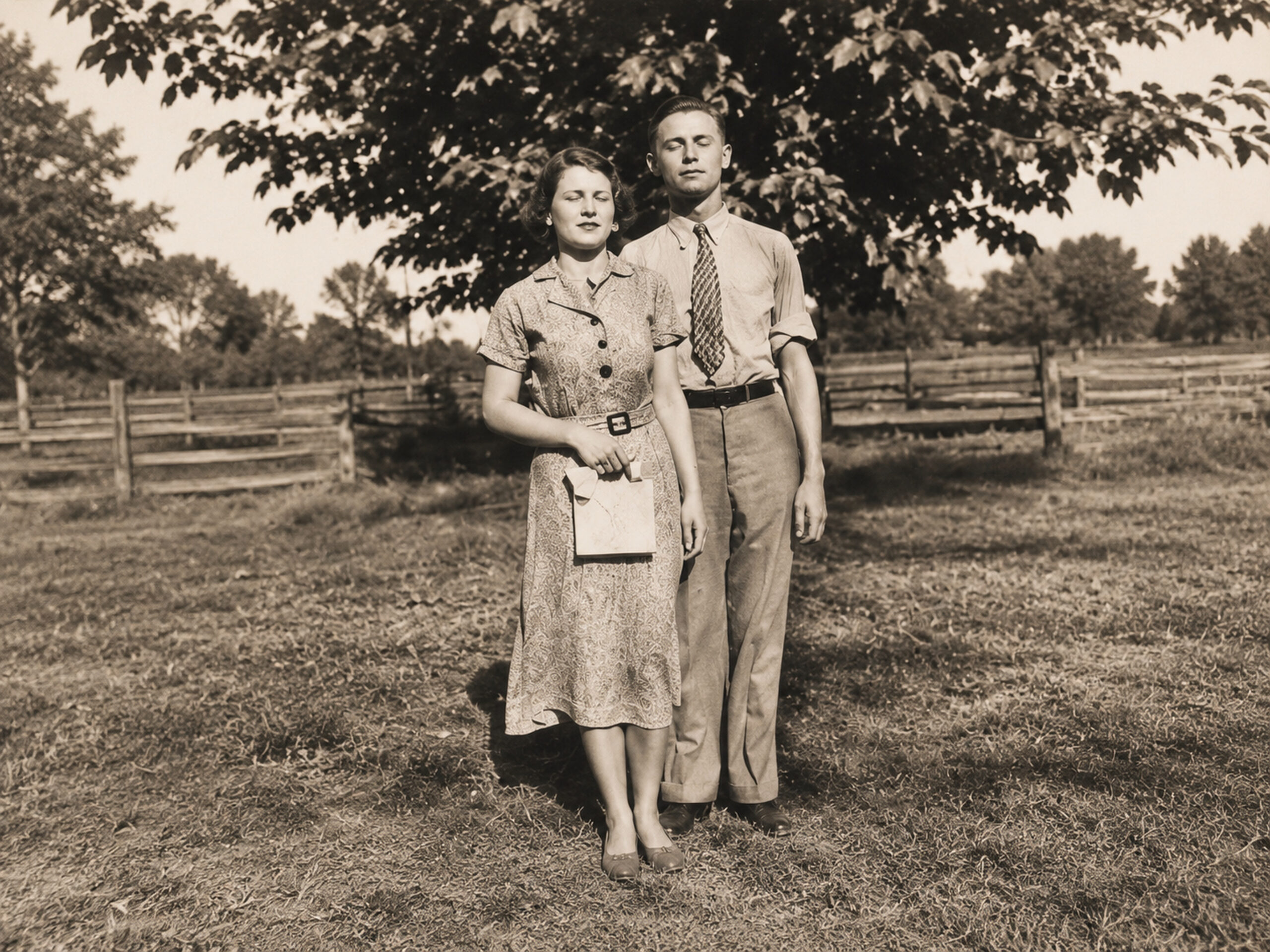 Mary Harper's parents standing together outdoors