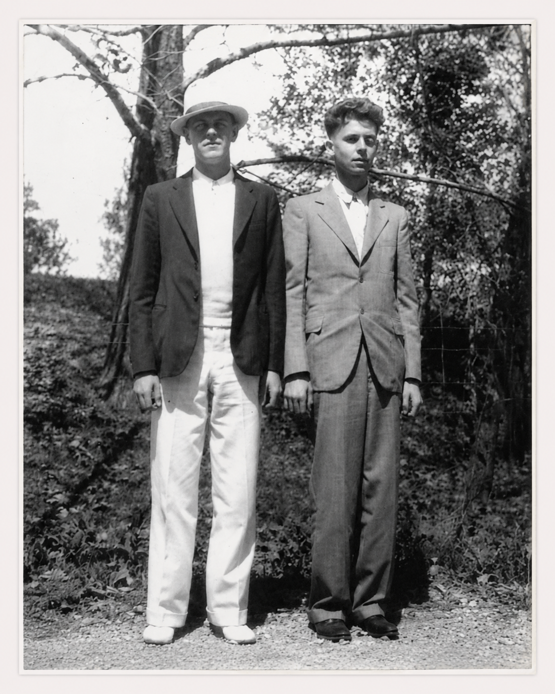 Charles and Mario, ages 18 and 15, posing together in Italy